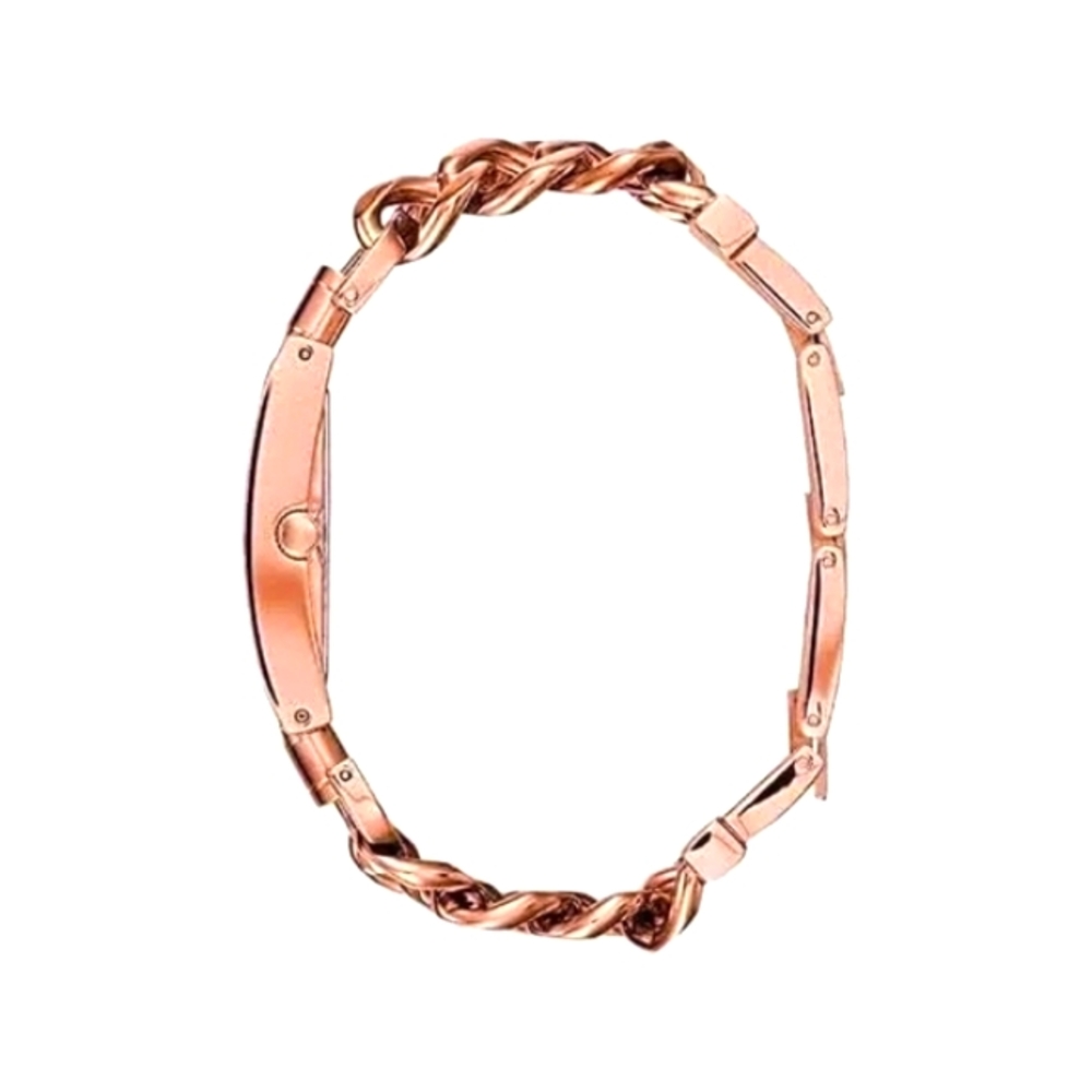 NWOT Guess Mod Heavy Metal Dual Chain Link Watch In Rose Gold - Picture 4 of 11
